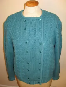 Vintage Robert Scott Ltd taglia M blu 100% pura lana made in Hong Kong - Foto 1 di 9
