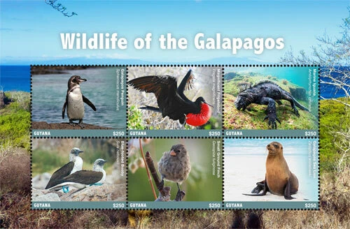 Guyana 2017 - Wildlife of the Galapagos - Sheet of 6 Stamps - Scott #4528 - MNH - Image 1 of 1