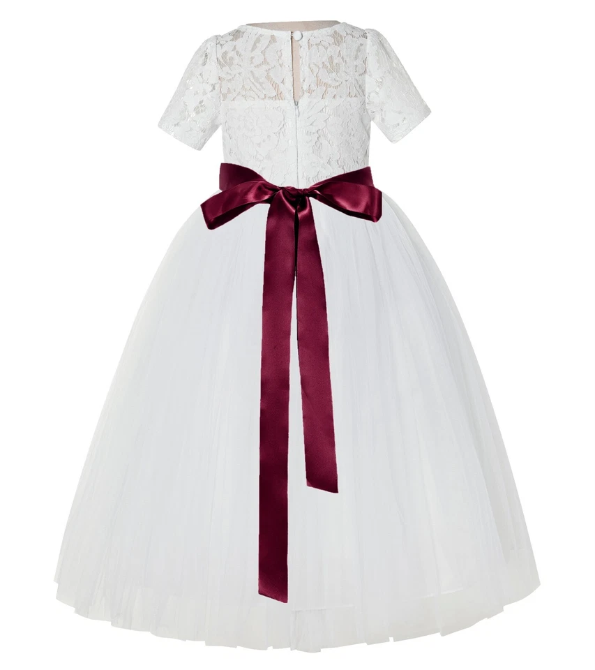 Vestido Floral Encaje Flor Niña Vestido de Desfile con Faja de Estrás Vestido de Cumpleaños Foto 1 de 1