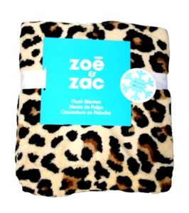 Manta de felpa de leopardo en blanco marrón Zoe & Zac - Imagen 1 de 2