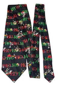 Vtg Men's Looney Tune Neck Tie Christmas Bugs Bunny Tweety Bird Daffy Duck 1997 - Picture 1 of 6