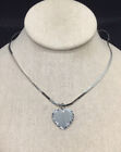 Vintage Sterling Silver 925 Etched Heart Pendant Necklace 22" X456