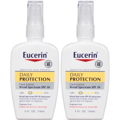 2 Pack Eucerin Daily Protection Face Lotion Spf 30 Sensitive Skin 4 Oz. - Image 1 of 3