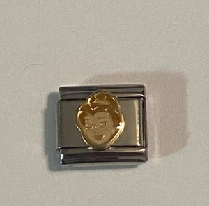 Bella - Princesa - La Bella y la Bestia - Eslabón de 9 mm para pulsera italiana con dije - Imagen 1 de 6
