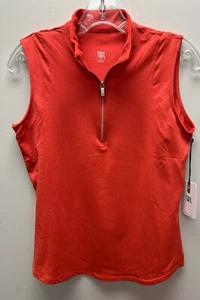 NWT Tail Women's Paprika Sleeveless Mock Collar 1/4 Zip Golf Shirt - Picture 1 of 22