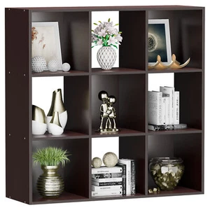 9 Cube Wooden Storage Cabinet Cube Organizer Display Bookcase Shelving Bedroom - Picture 1 of 24