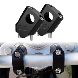 11/8" 28mm Motorcycle Handlebar Motorbike Handle Bar Riser Mount Clamp Black - Picture 1 of 11