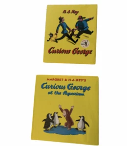 Curious George Book Lot Of 2 Books 60th Anniv. & Aquarium Preschool Homeschool - Picture 1 of 3