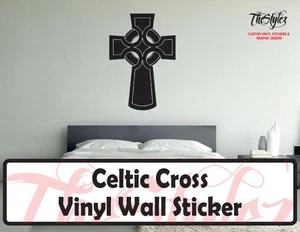 Pegatina de pared de vinilo cruz celta - Imagen 1 de 4