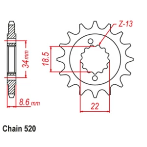 520 Front Sprocket 14T 15T 16T Fits KTM RC 390 2015 2016 2017 2018 2019 2020 - Bild 1 von 1