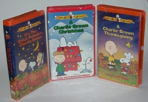 3 1996 Vintage Peanuts Classic VHS Lot: Great Pumpkin, Thanksgiving, Christmas - Imagen 1 de 10