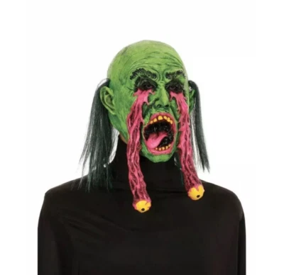 Exploding Eye Socket Halloween Costume Mask Adult Green Horror Ugly Scary - Image 1 of 4