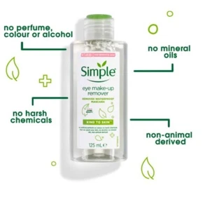 Simple Kind to Skin Eye Make-up Remover Removes Waterproof Mascara 125ml - Picture 1 of 9