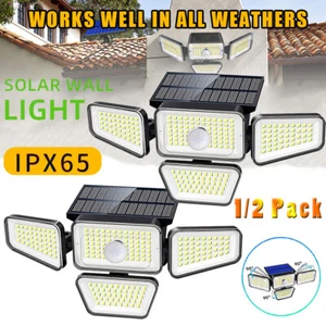 1/2Pack Solar Power 270 LED Lights PIR Motion Sensor Outdoor Security Wall Lamp - Picture 1 of 19
