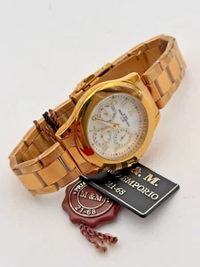 M&M Primo Emporio MULTIFUNCTION DAY DATE GOLD MOTHER OF PEARL DIAL WATCH - Picture 1 of 3
