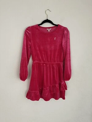 Vestido de bainha Juice Couture meninas Barbie veludo rosa babado, tamanho grande 12-14 - Imagem 1 de 4