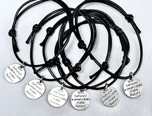 6 HEN PARTY PARTY BAG GIFT FILLERS FRIENDSHIP BRACELETS HEN GIFTS, FAMOUS QUOTE - Picture 1 of 2
