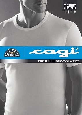 CAGI 1318 MAGLIA T-SHIRT M/M A GIROCOLLO FILO DI SCOZIA BIANCO TG.4 - Immagine 1 di 3
