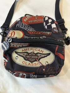 Harley Davidson Black Mini Backpack Crossbody Belt Bag Detachable Logos - Picture 1 of 10
