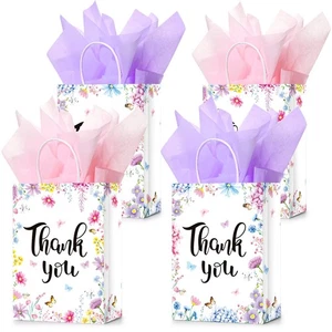 30 Pcs Thank You Gift Bags with Tissue Paper Gold Thank You Wedding Bags with... - Bild 1 von 7