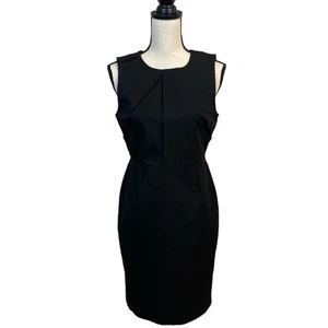 Banana Republic Factory Black Sheath Dress Size 8P Classic Corpcore Girl Boss - Picture 1 of 8