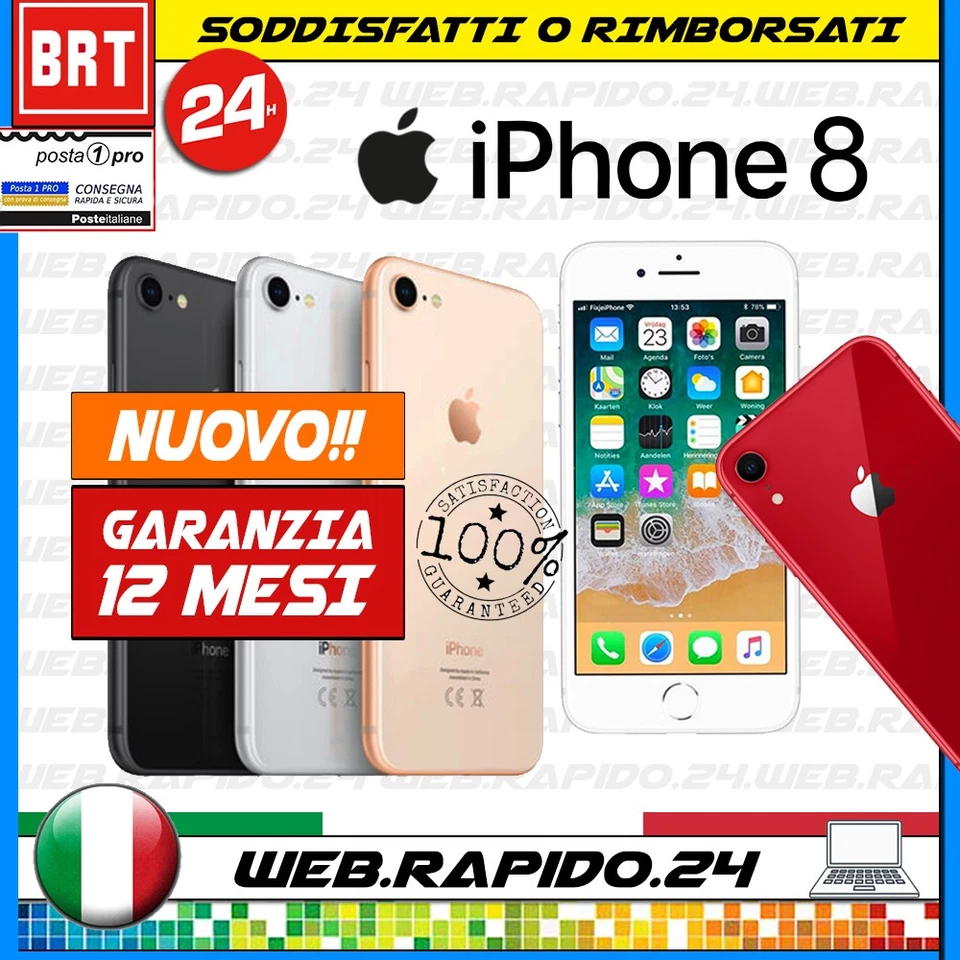 NUOVO_SMARTPHONE APPLE IPHONE 8 64GB 256GB IOS TUTTI COLORI GARANZIA ITALIA 7 11 - Immagine 1 di 1