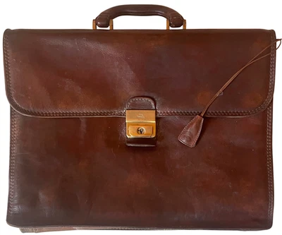 The Bridge – Full-grain leather briefcase – Made in Italy – 1980s/1990s - Imagen 1 de 4