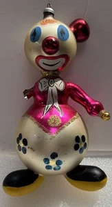 De Carlini Vintage Payaso Vidrio Árbol de Navidad Adorno Hecho en Italia DAÑADO - Imagen 1 de 12