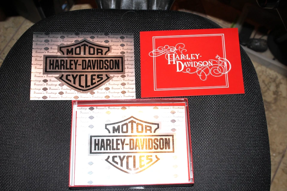 HARLEY DAVIDSON CHRISTMAS CARDS HARLEY  Bar & Shield Mix Set of 11 w/ envelopes - Image 1 of 1