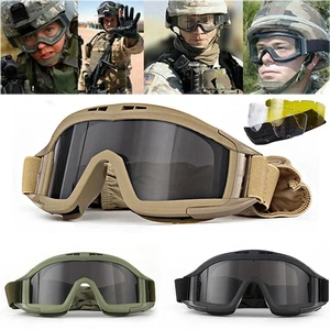 Tactical Safety Airsoft Anti Fog Goggles With 3 Lenses Eye Protection Glasses~ - Picture 1 of 27