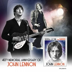 Sierra Leona - Músico John Lennon 2020 - Hoja de recuerdo de sello - SRL200647b - Imagen 1 de 1