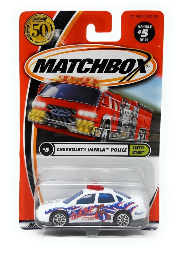 Matchbox 2002 No 5 Chevrolet Police w Logo 50 years blister card MBX Superfast - image 1 of 1