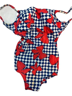 Traje de baño vintage Cole of California para mujer 10 lazos rojos traje de baño de una pieza Foto 1 de 3
