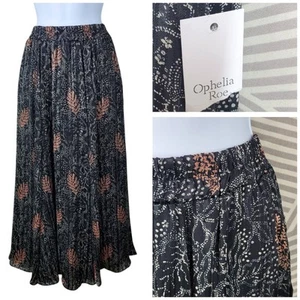 NEW Ophelia Skirt Size Small Midi Long Stretch Elastic Waist Flare Floral Boho - Picture 1 of 8