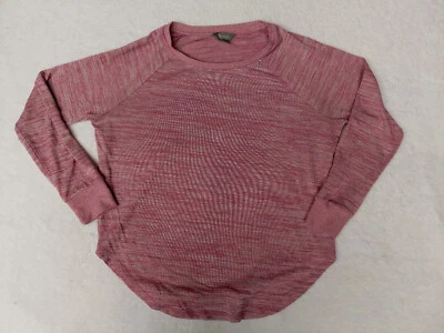 Camiseta Natural Reflections Mujer M Botón Rojo Manga Larga Dobladillo Curvilíneo Cuello Redondo Foto 1 de 4