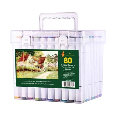 80 Colors Alcohol Markers Set Dual Tip for Kids Adults Graphilc Sketch Coloring