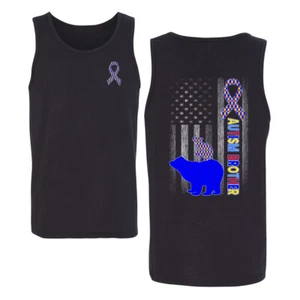 Autism Awareness Brother Bear Puzzle Autism Ribbon Mens Tank Top - Picture 1 of 6
