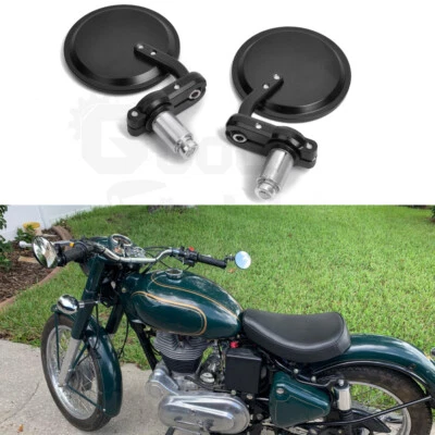 Espejos retrovisores redondos negros para motocicleta de 7/8" para Honda Suzuki Kawasaki Café Racer Foto 1 de 4
