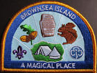 SCOUTS/GUIDES:~ BROWNSEA ISLAND A MAGICAL PLACE - EMBROIDERED FUN BADGE