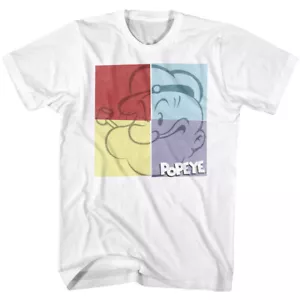 Popeye der Matrose Mann klassisch Cartoon Popeye Farbe Quadrate Herren T-Shirt - Bild 1 von 3