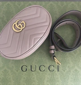 GUCCI GG MARMONT MATELASSE Beige Belt BAG - Picture 1 of 8