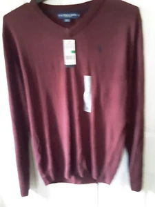 Suéter Para Hombre U.S. Polo Assn. Vino Talla Grande Nuevo - Imagen 1 de 2