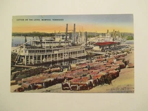Tarjeta postal de algodón en el dique de Memphis Tennessee envía TN - Imagen 1 de 2