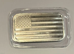 1 Oz Silver American Flag Minted Bar. .999 Fine Silver. In Capsules. - Picture 1 of 2