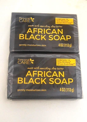 Африканское черное мыло для борьбы с акне, сухой кожей, экземой с маслом ши 2 шт. продавец из США - Изображение 1 из 3