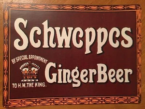 Tin Sign Vintage Schweppes Ginger Beer - Picture 1 of 1