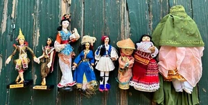 bambole vintage fatte diversi paesi culture mix ragazzi e lotto di 8 viaggi c - Foto 1 di 15