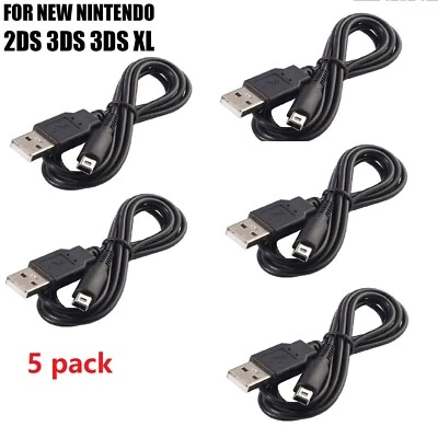 5XCable For Nintendo 2DS 3DS 3DS XL USB Charging Lead Console Charger Power Lead - Image 1 of 4