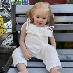 30 Zoll fertige Puppe Künstler bemalt Reborn Baby Puppe Mädchen handgerootetes Haar Geschenk - Bild 1 von 5