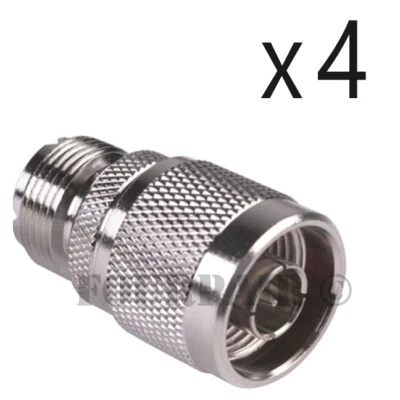 4 Pack Lot UHF SO-239 Female Jack to N Male Plug RF Adapter Converter Connector - Image 1 of 2
